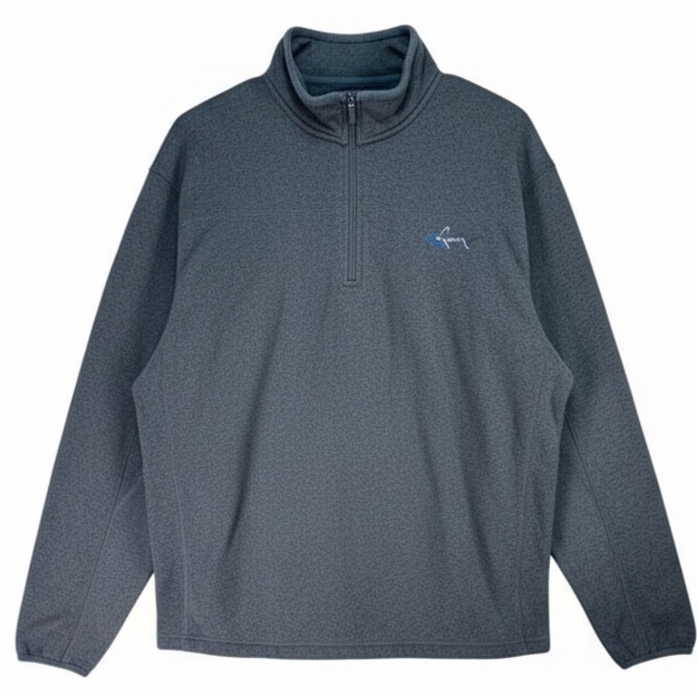 Greg Norman for Tasso Elba Gray Pullover 1/4 Zip Fleece Golf Jacket Mens L